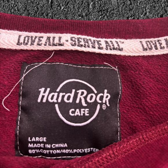 Hard-rock-cafe Women's Red and Burgundy Sweatshirt - Picture 3 of 4